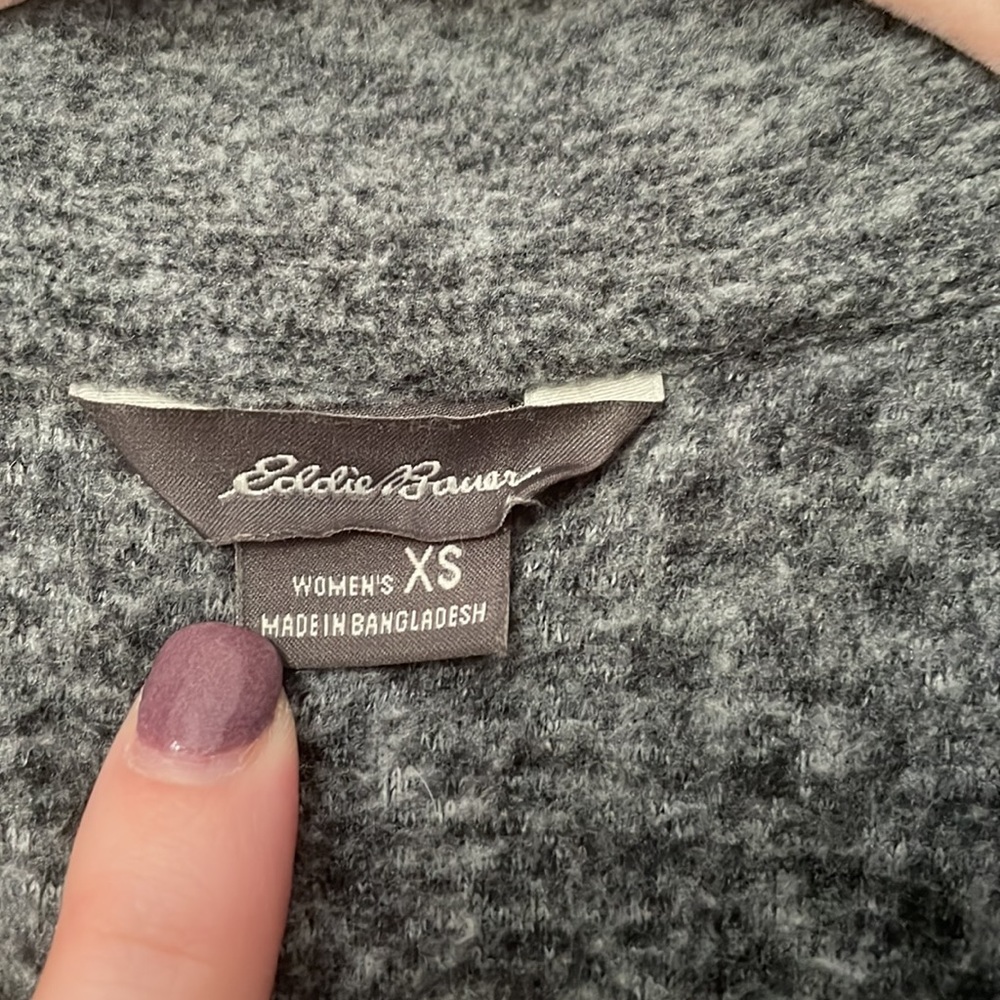 Gray Eddie Bauer Quarter-Zip Pullover - image 3